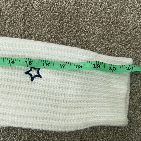 White Knit and Navy Star Embroidered Sweater - Picture 11 of 11